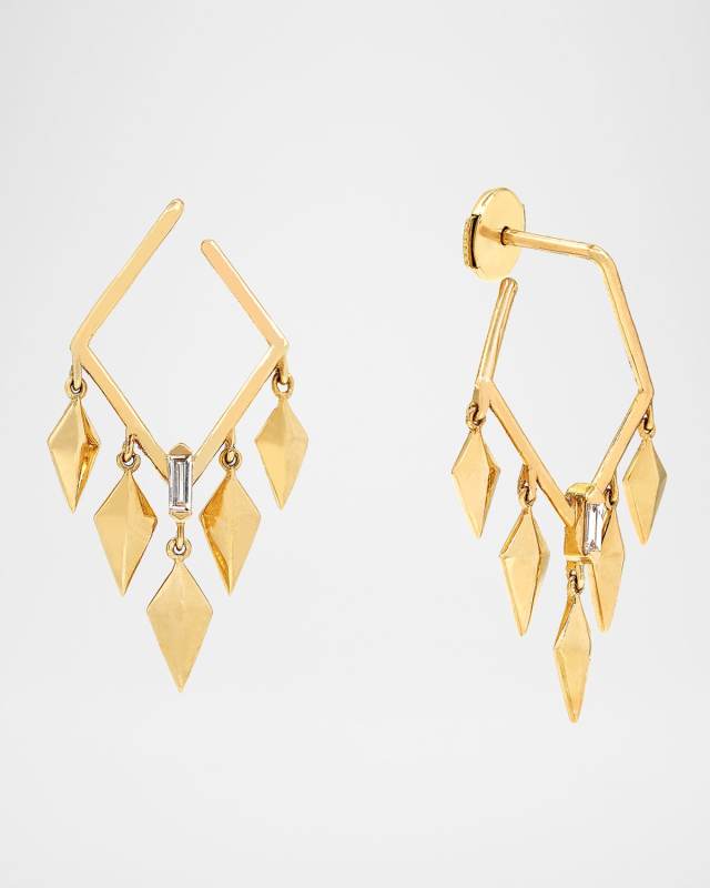 Merta'Shah 18K Yellow Gold Hoop Earrings with Diamonds